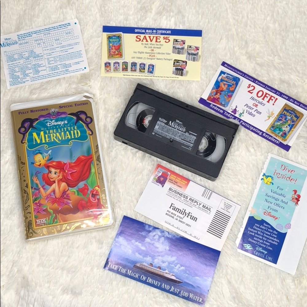 VTG The Little Mermaid VHS with original coupons